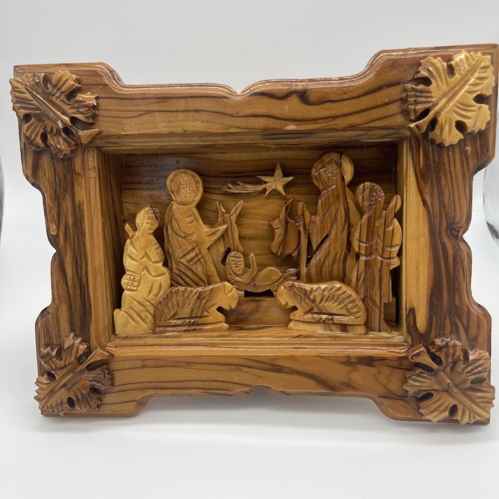 Nativity made in Jerusalem with Olive Wood - 9" x 7"